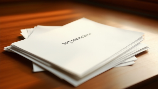 Jury instructions on counsel table